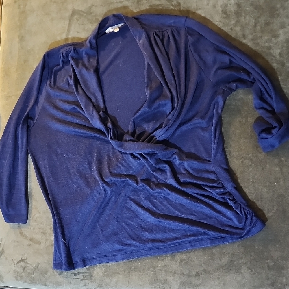 Elegant Blue Drape Top
